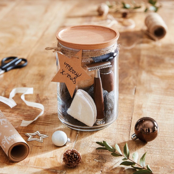 Pot verre trempé 1L, Pure Jar Wood