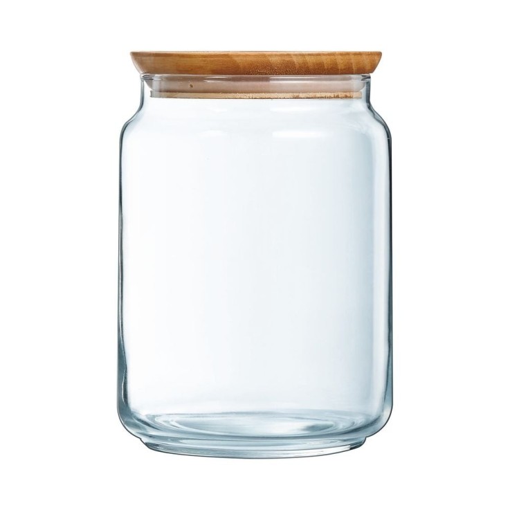 Pot de conservation en verre 2L-PURE JAR WOOD