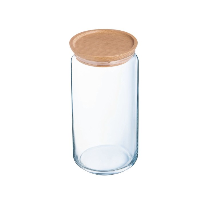 Pot verre trempé 1.5L, Pure Jar Wood