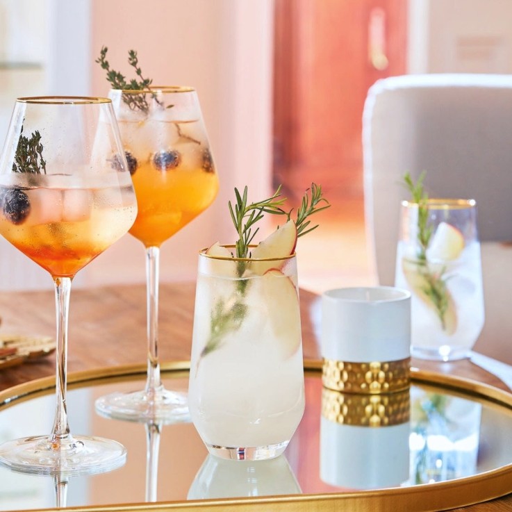 4 verres à eau 40 cl Ultime Bord Or