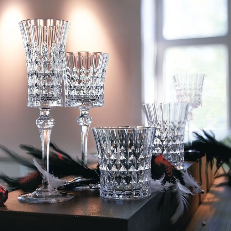 6 verres à eau 27cl Lady Diamond - Verre ultra transparent au design vintage