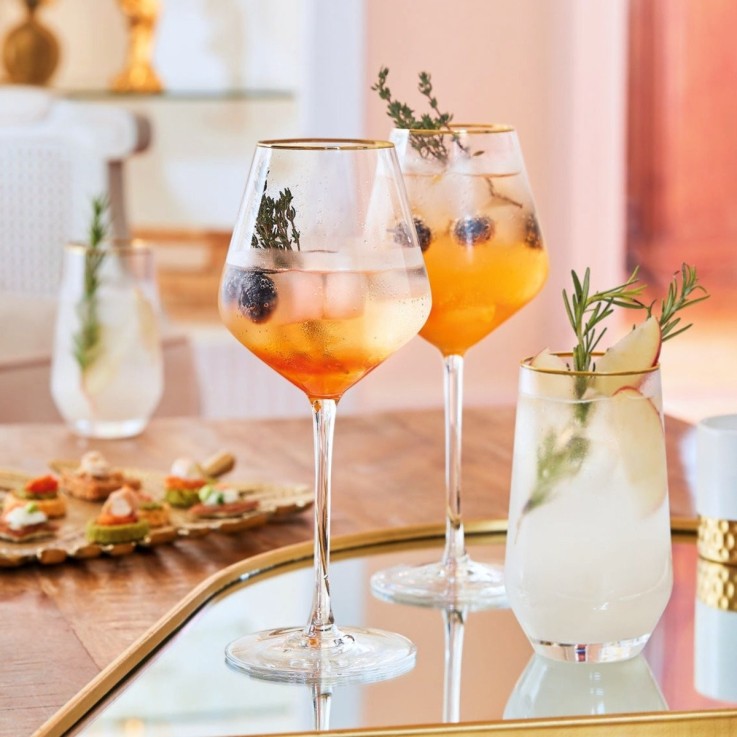 4 verres à pied 47 cl Ultime Bord Or