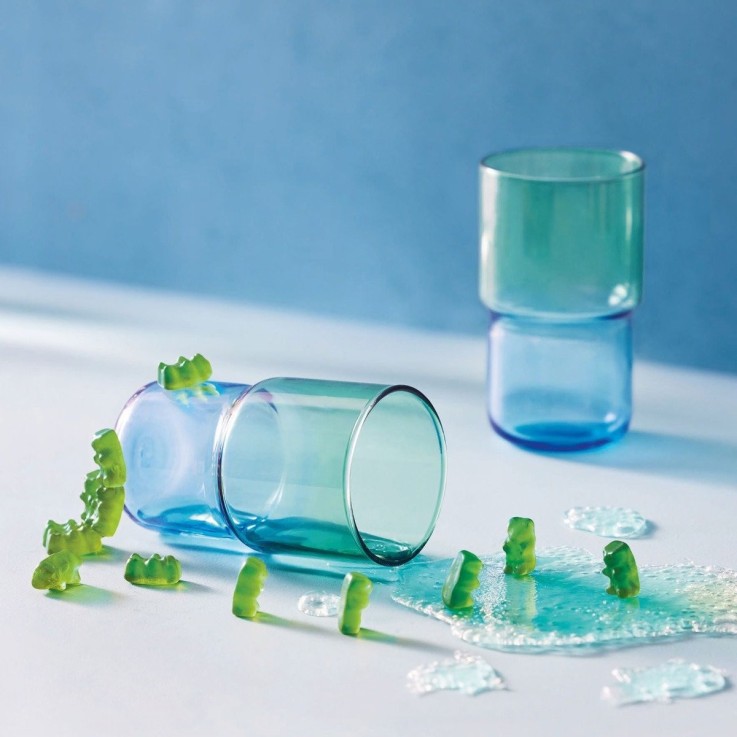 6 verres à eau colorés 32 cl -CANDY MIX