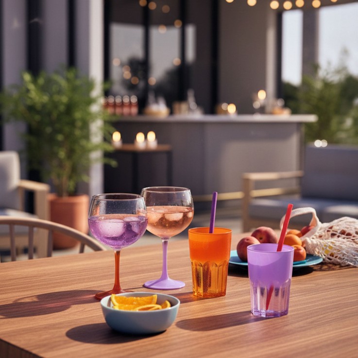 6 verres à eau 40 cl violets -SUMMER POP