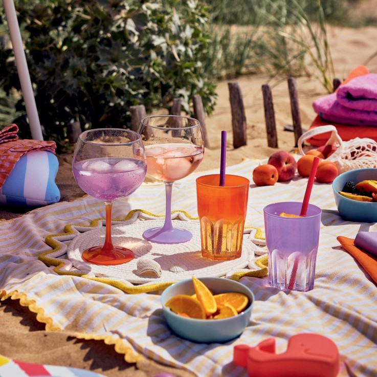 6 verres à eau 40 cl violets -SUMMER POP