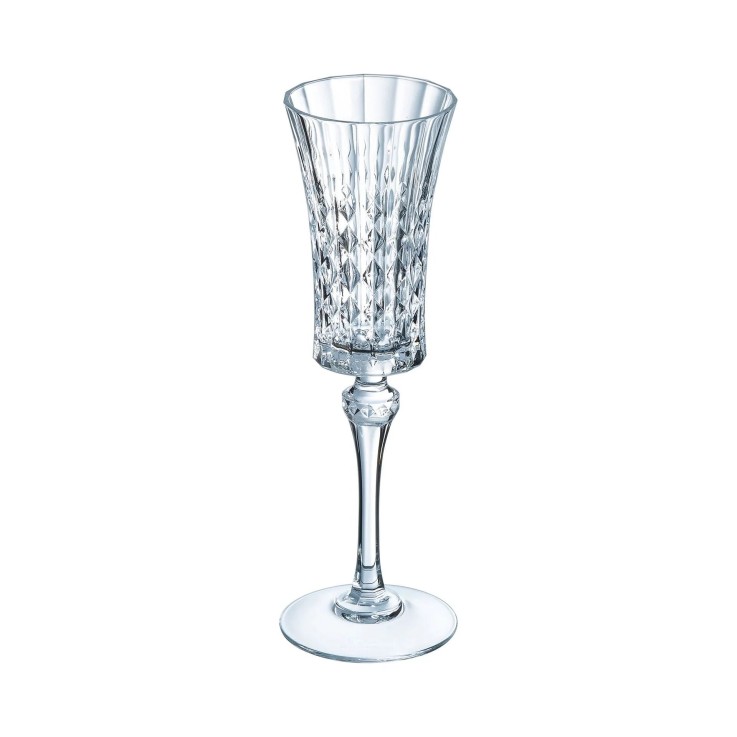 6 flûtes à champagne 15cl Lady Diamond - Verre ultra transparent au design vintage
