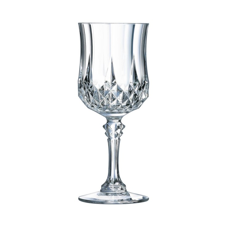 6 verres à pied 25cl Longchamp - Verre ultra transparent au design vintage