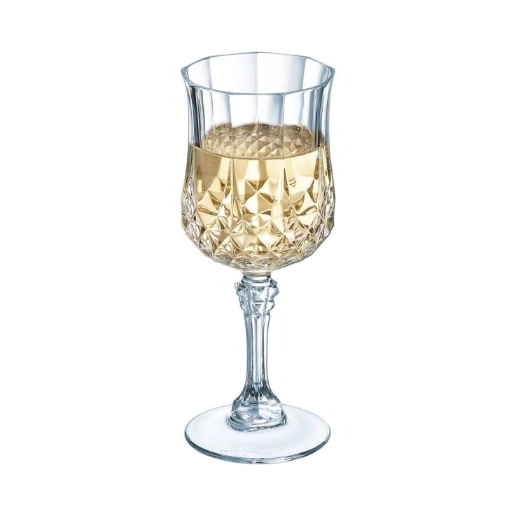 6 verres à pied 25cl Longchamp - Verre ultra transparent au design vintage
