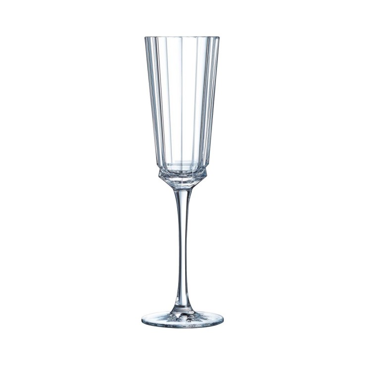 6 flûtes à Champagne 17cl Macassar - Verre ultra transparent au design vintage