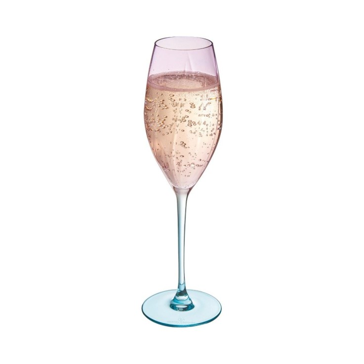 4 flûtes à champagne colorées 21cl Spring