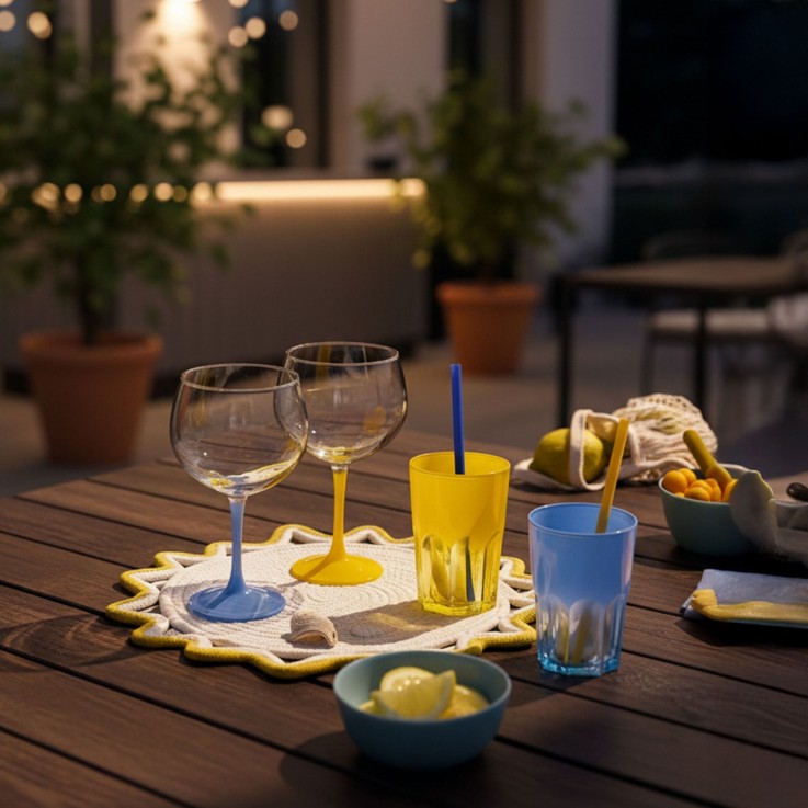 6 verres à eau 40 cl bleus -SUMMER POP