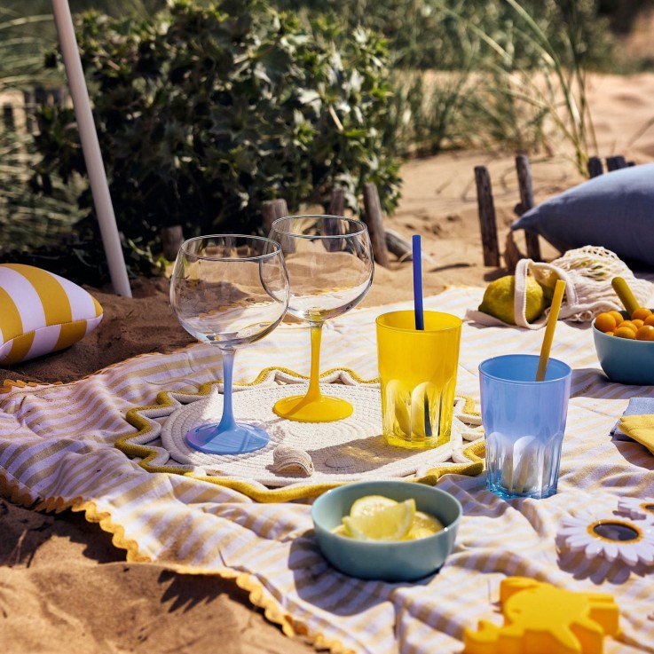 6 verres à eau 40 cl bleus -SUMMER POP