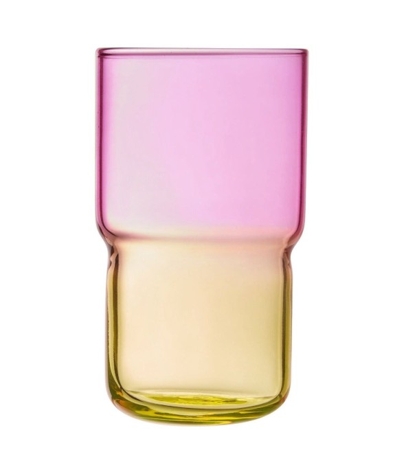 6 verres à eau jaune/rose...