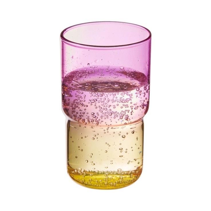 6 verres à eau jaune/rose 32 cl -CANDY MIX