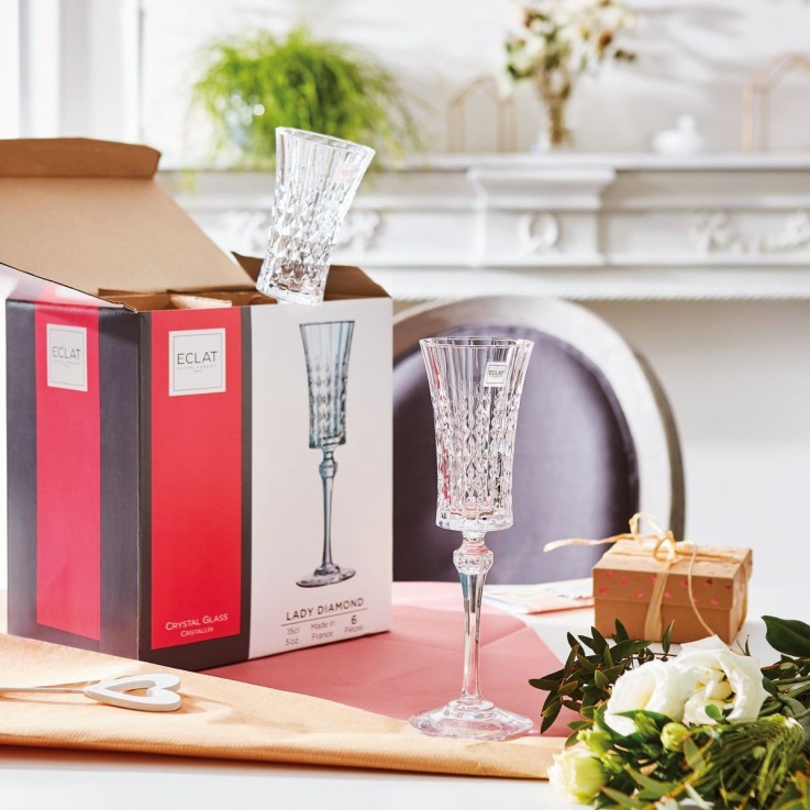 4 flûtes 15 cl Lady Diamond