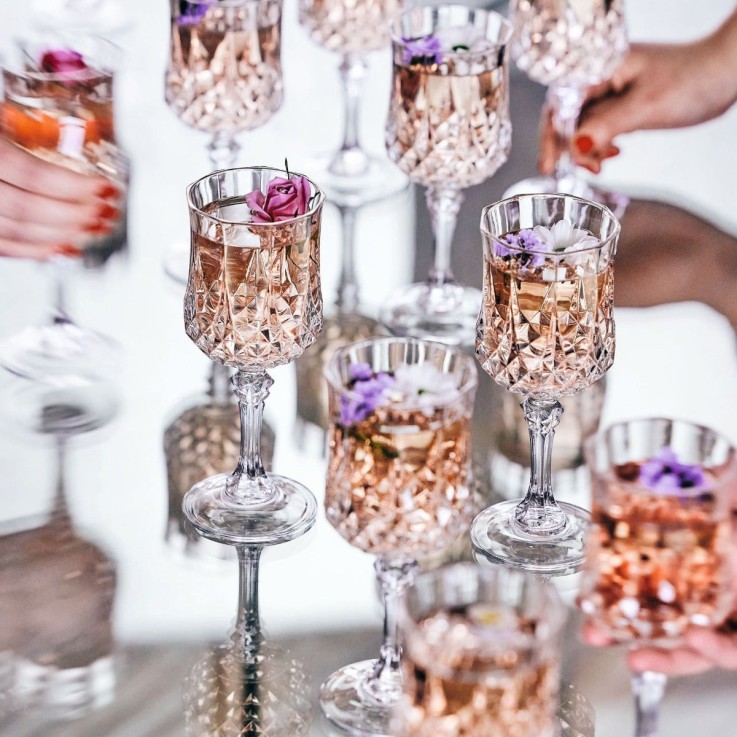 4 verres à pied 17 cl Longchamp