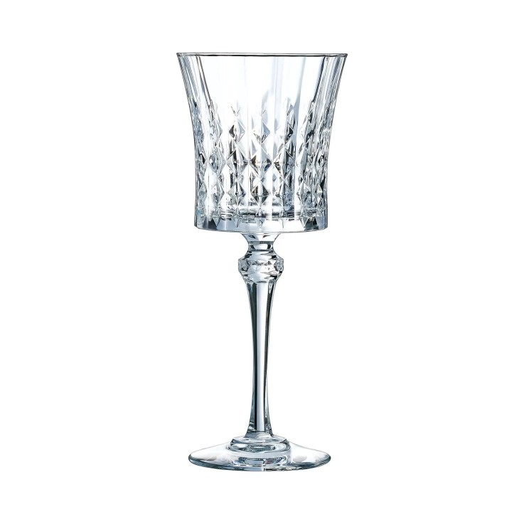 6 verres à vin rouge et blanc 27cl Lady Diamond - Verre ultra transparent au design vintage