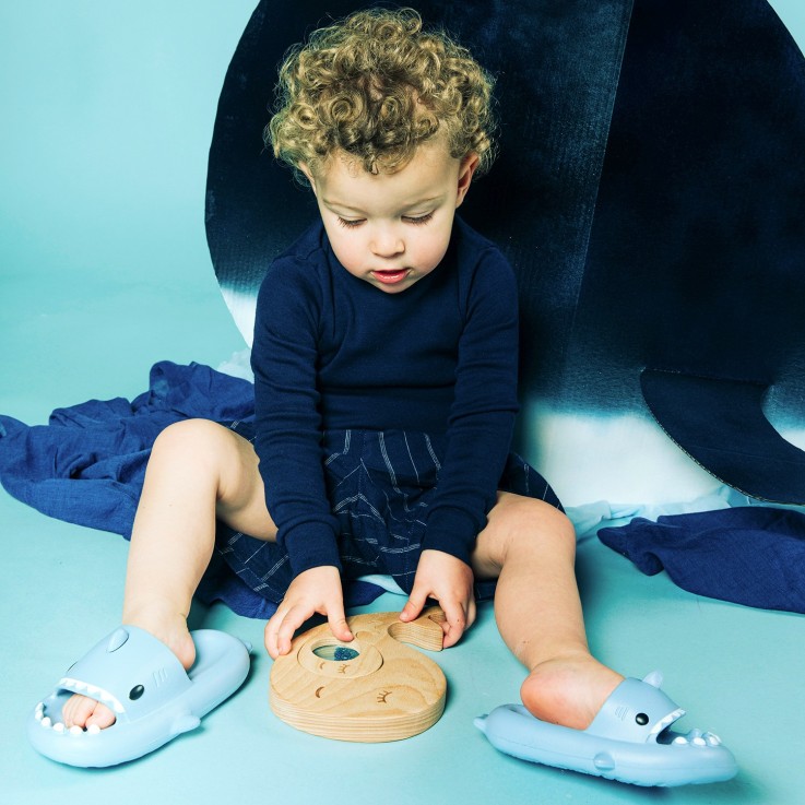 Jouet sensoriel puzzle en bois Baleine