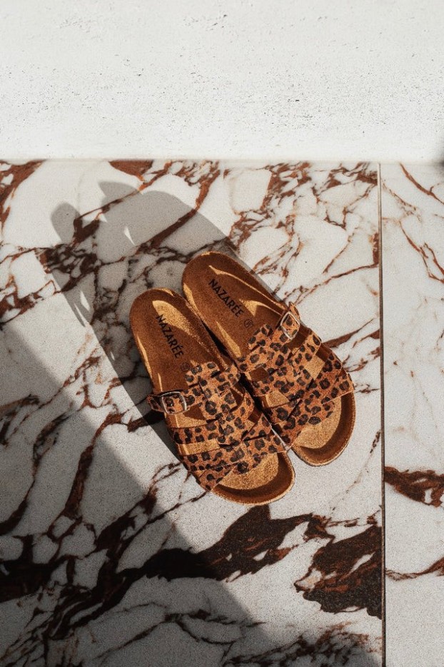 Mules Carmen Léopard Foncé en cuir