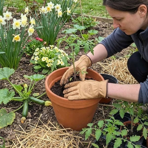 Gants de jardinage en cuir