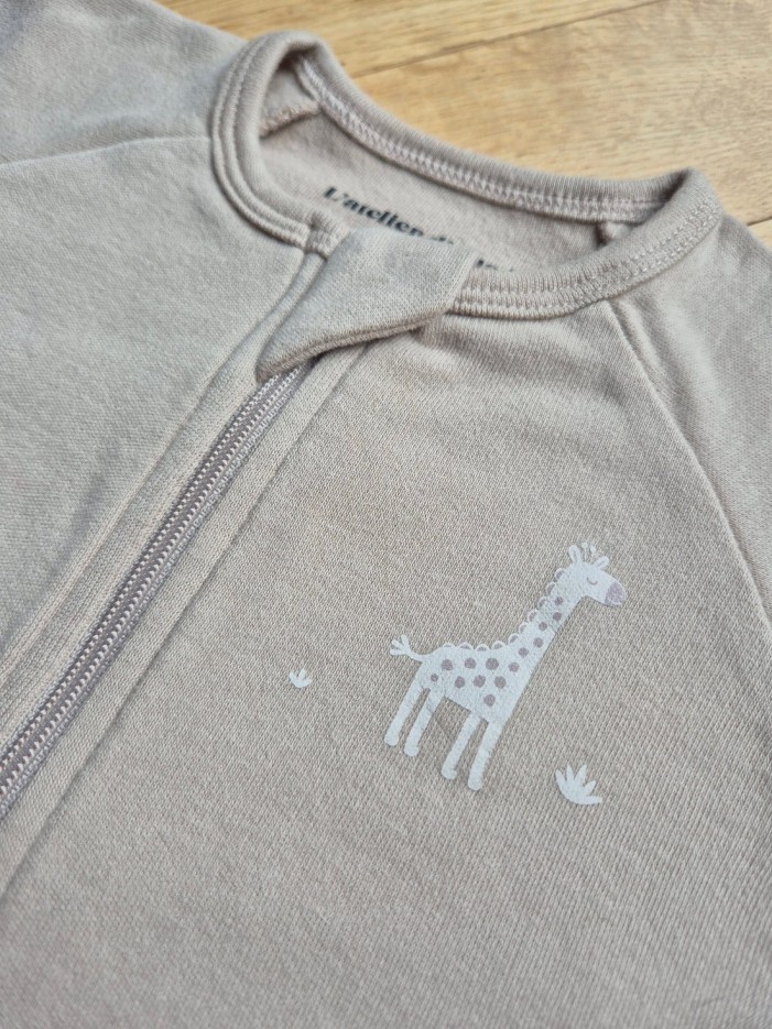 Pyjama bébé zippé et évolutif Girafe 2 Coton Bio