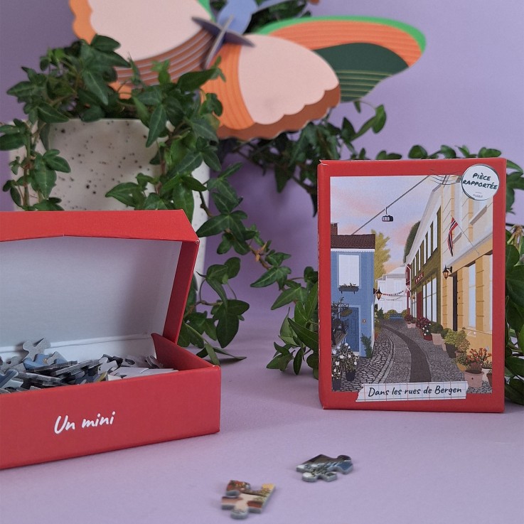Mini puzzle Dans les rues de Bergen Norvège