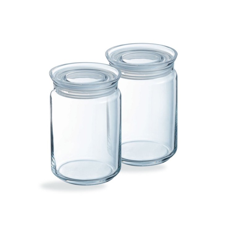 2 pots de conservation 1L -PURE JAR GLASS
