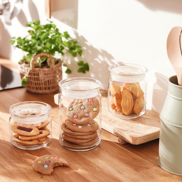 2 pots de conservation 1L -PURE JAR GLASS