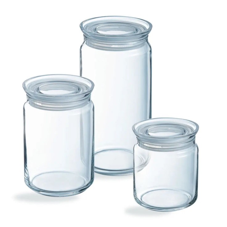 3 pots de conservation -PURE JAR GLASS
