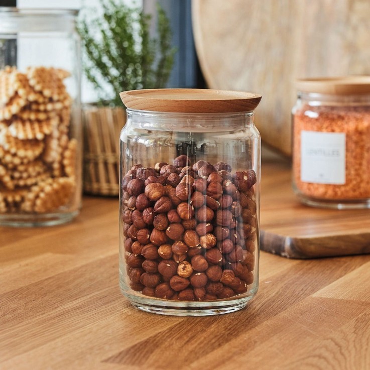 2 pots de conservation 1L -PURE JAR WOOD