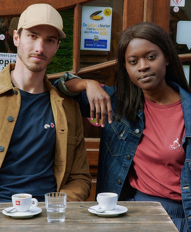 Tee-Shirt Baptiste "Café croissant" Coton bio