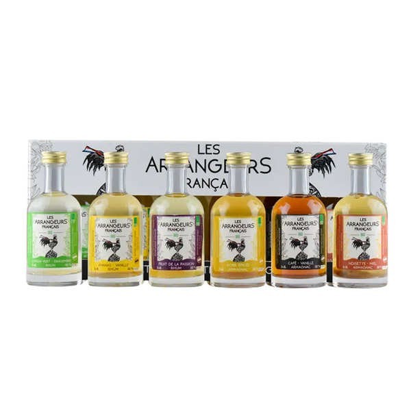 Coffret dégustation Arrangeurs Français - 6 rhums et armagnacs arrangés bio - Coffret de 6 mignonnettes de 5cl