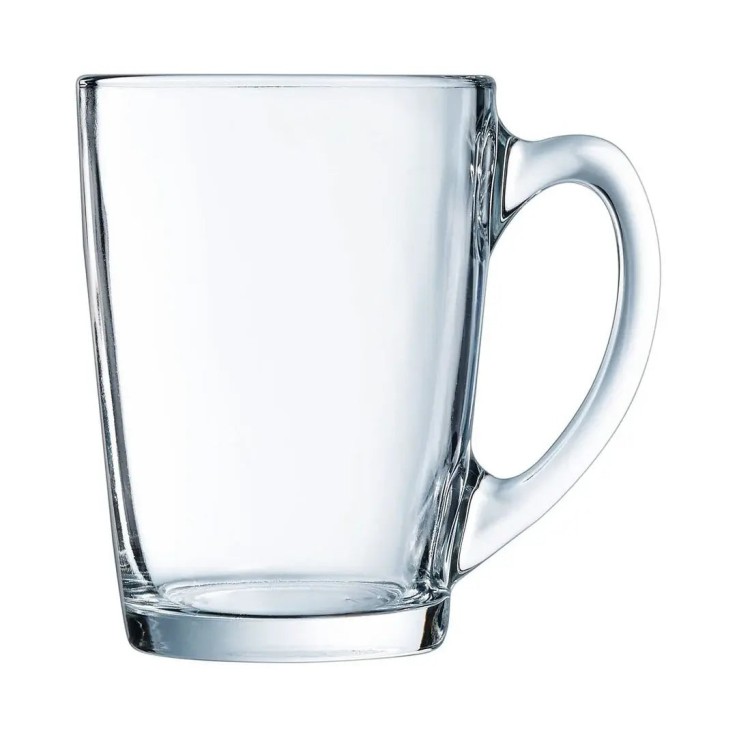 6 mugs en verre transparents 32 cl -NEW MORNING