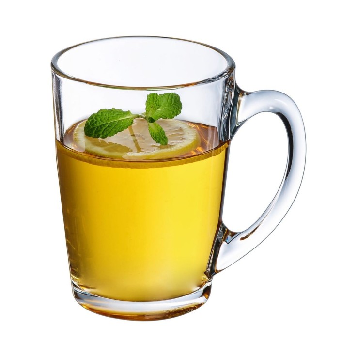 6 mugs en verre transparents 32 cl -NEW MORNING