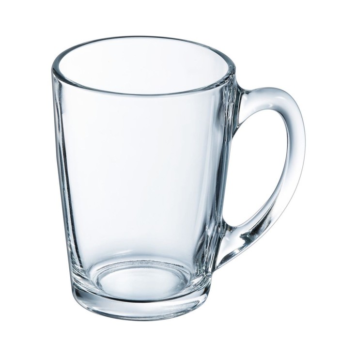 6 mugs en verre transparents 32 cl -NEW MORNING