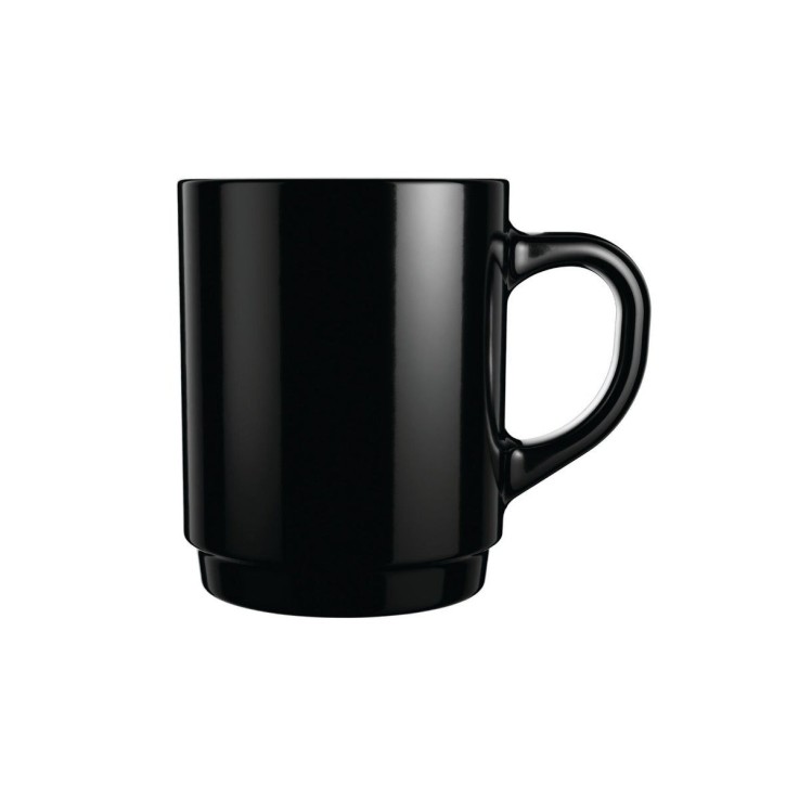 6 mugs noirs 25cl -EMPILABLE