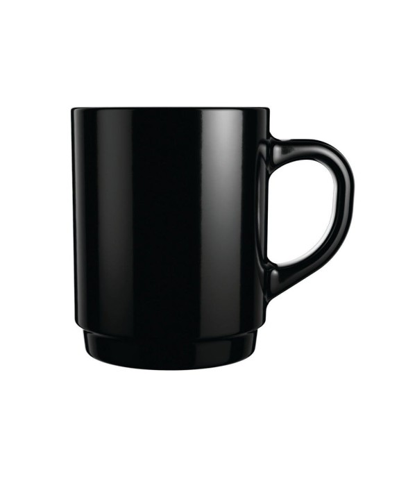 6 mugs noirs 25cl -EMPILABLE
