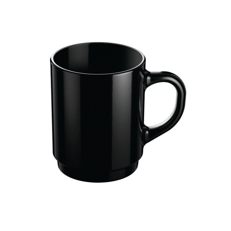 6 mugs noirs 25cl -EMPILABLE