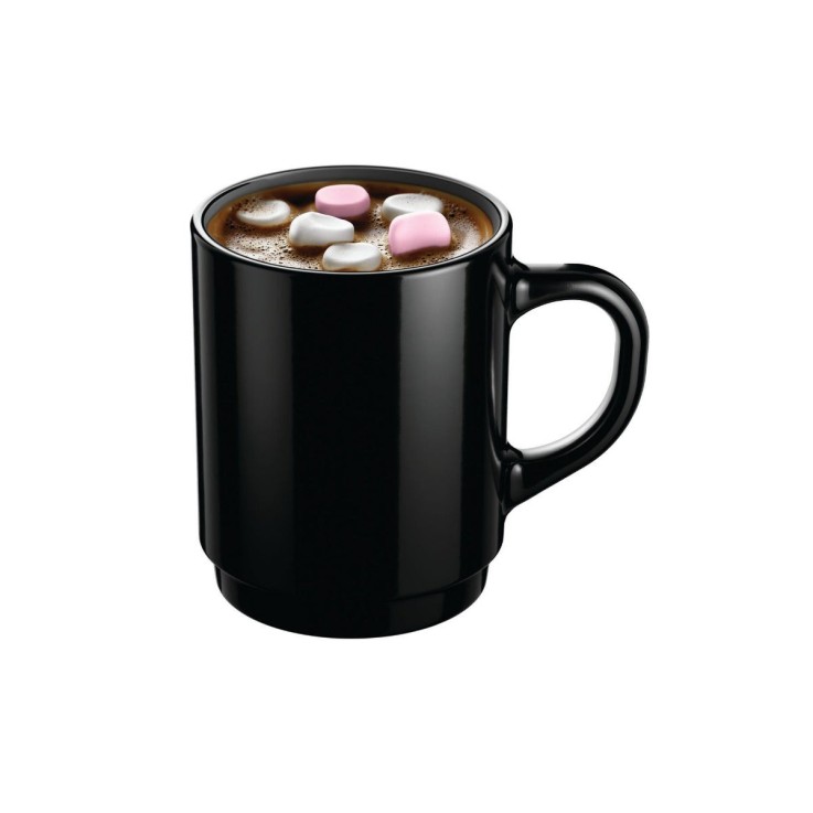 6 mugs noirs 25cl -EMPILABLE