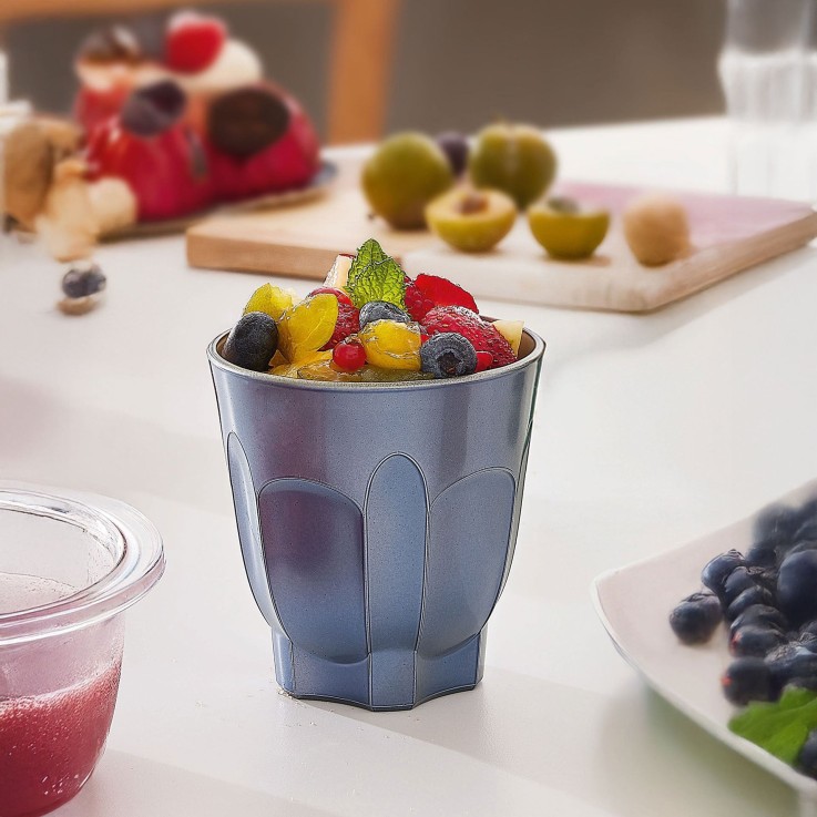 6 tasses en verre 24 cl bleues -FLASHY
