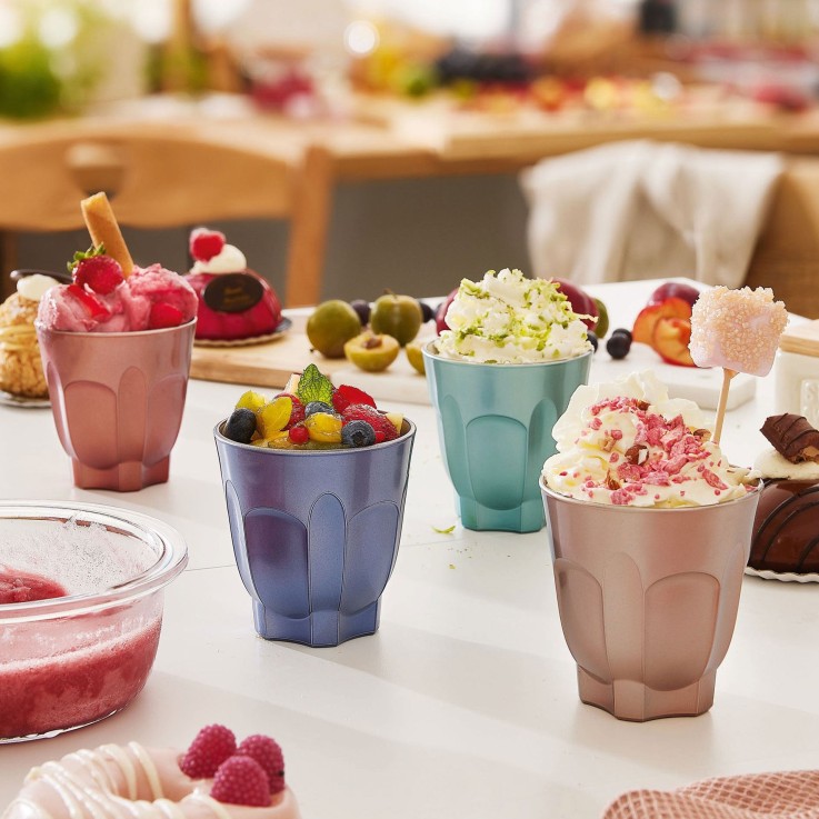 6 tasses en verre 24 cl bleues -FLASHY