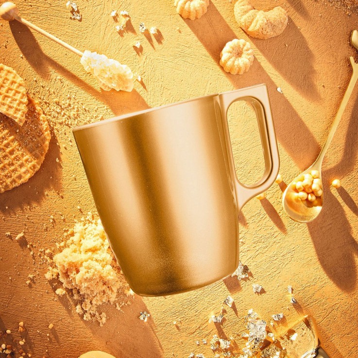6 mugs 25 cl Gold -FLASHY