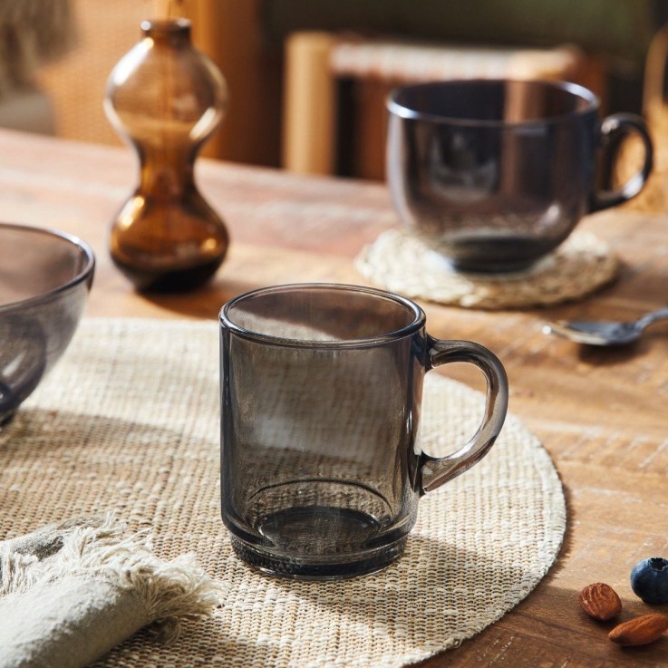 6 mugs 25cl gris -ALBA