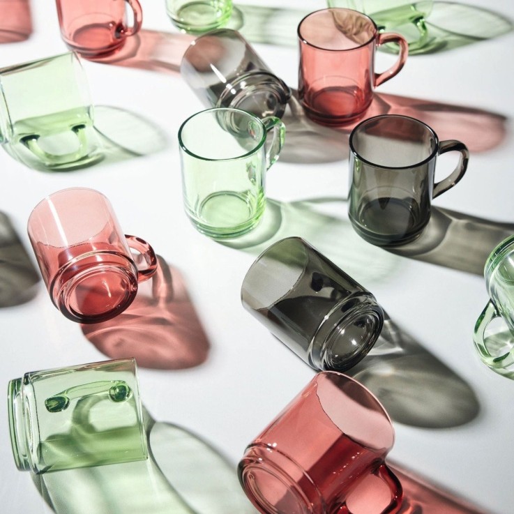 6 mugs 25cl gris -ALBA
