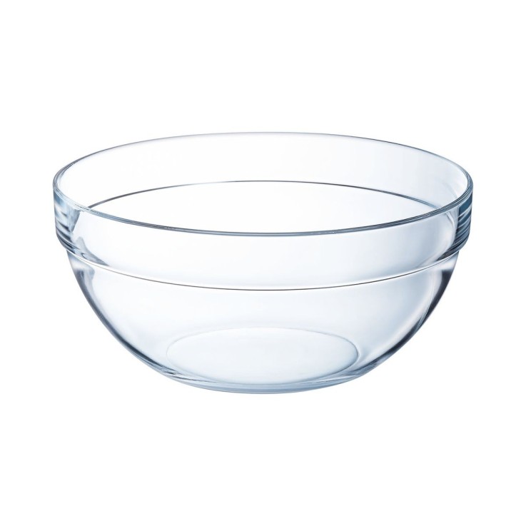 Saladier verre trempé 23cm, Empilable