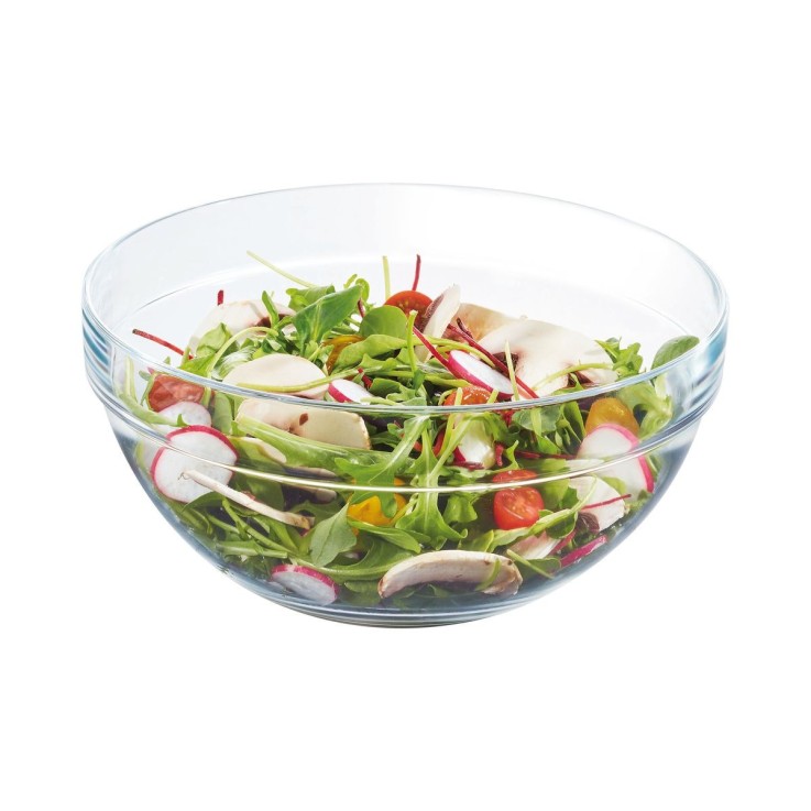 Saladier verre trempé 23cm, Empilable