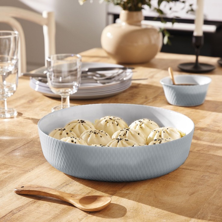 Plat rond gris 22 cm -SMART CUISINE WAVY