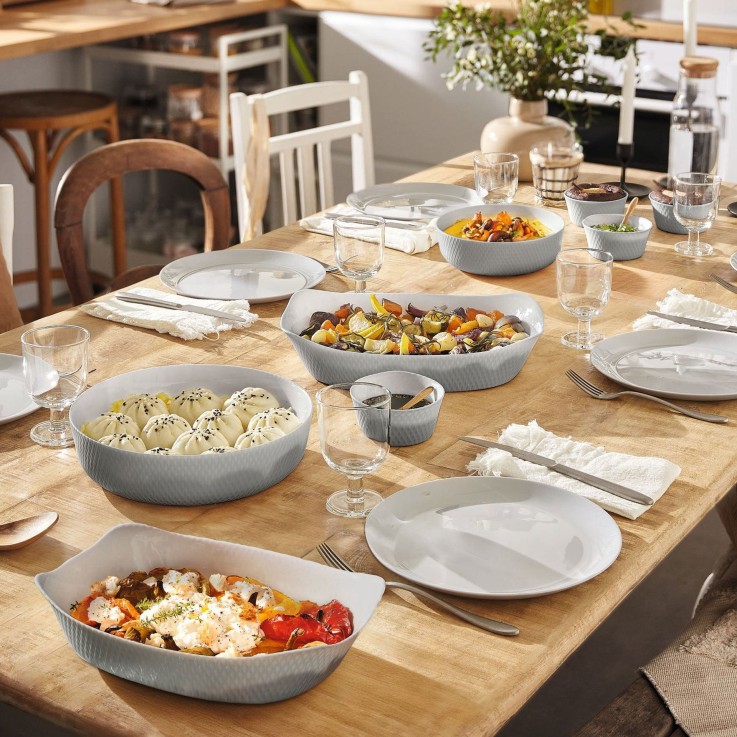 Plat ovale gris 32cm -SMART CUISINE WAVY