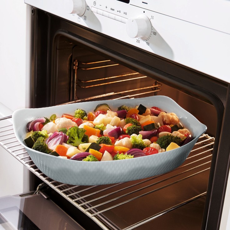 Plat rectangle gris 34cm -SMART CUISINE WAVY