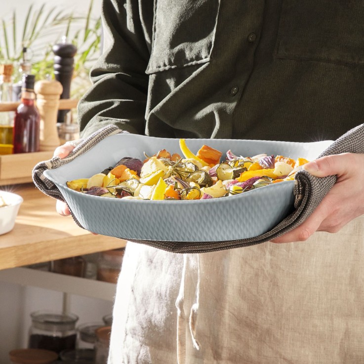 Plat rectangle gris 30cm -SMART CUISINE WAVY